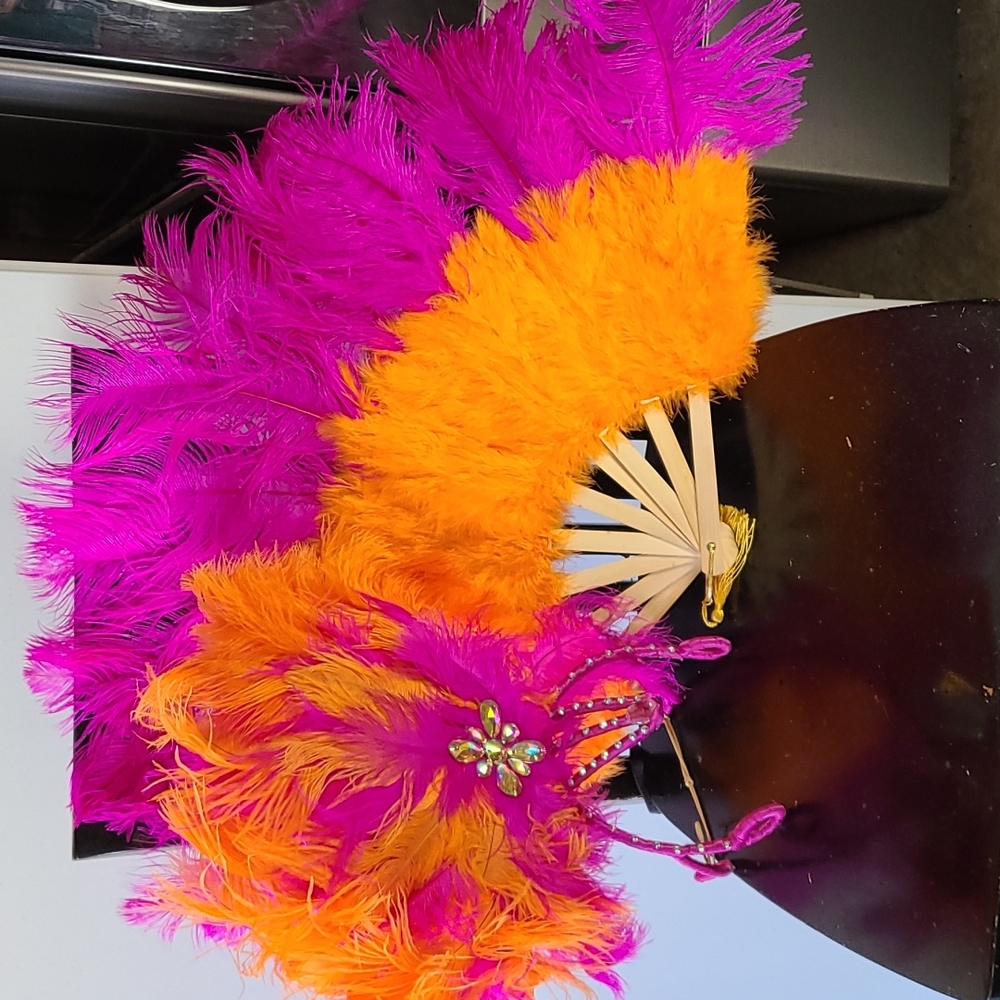Feather headpiece and fan